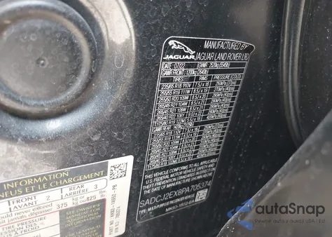 2023 Jaguar F-Pace S P250 Awd Automatic из США, поврежденный, VIN SADCJ2EX8PA705374